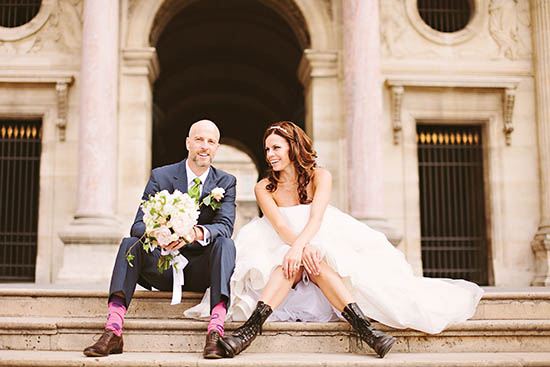 Photo of couple sitting on steps.