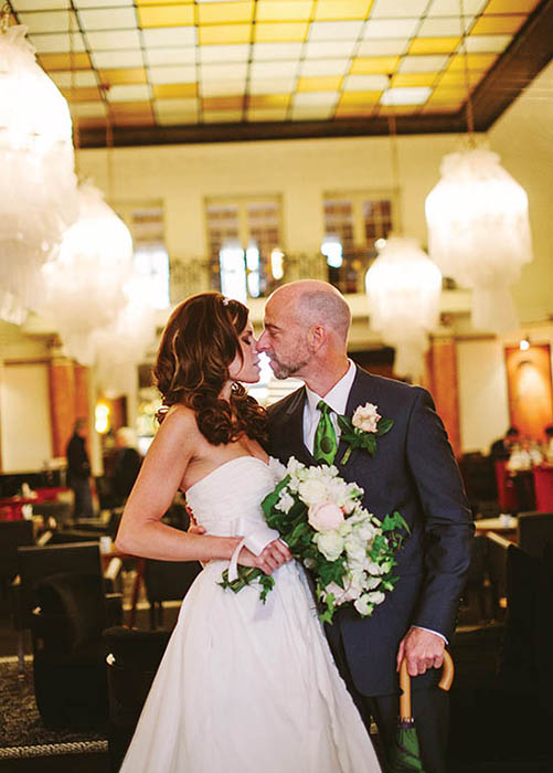 Photo of couple almost kissing.