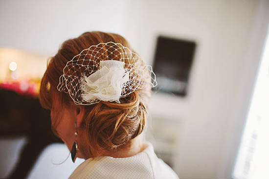 Photo of bride's hair.