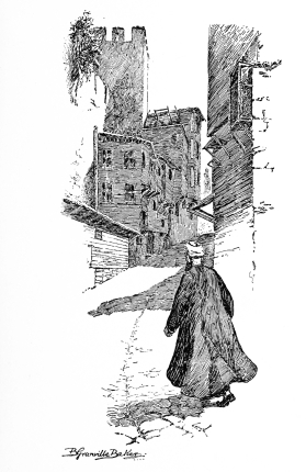 The Landward Walls of the Seraglio. Romance and mystery cling to the place and live in the name Seraglio. It is jealously walled in, the wall being of Turkish construction and comparatively recent, and to it may be seen clinging quaint wooden houses.