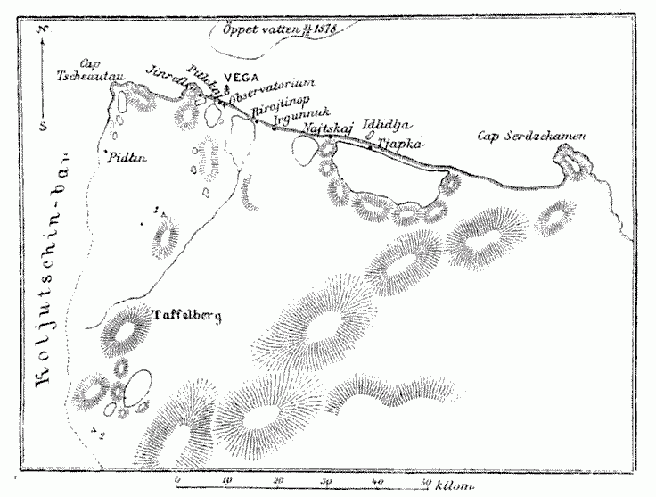 MAP OF THE REGION ROUND THE "VEGA'S" WINTER QUARTERS.