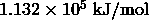 1.132 \times 10^5 \ \mathrm{kJ/mol}