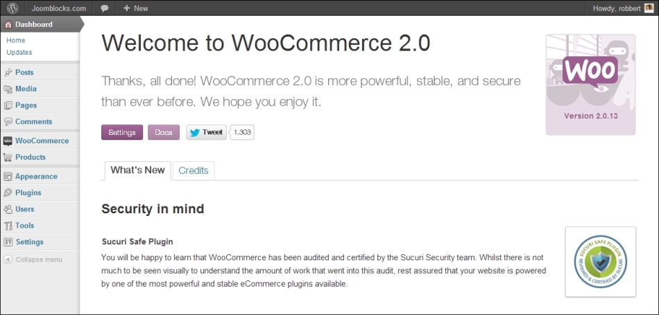 Installing WooCommerce