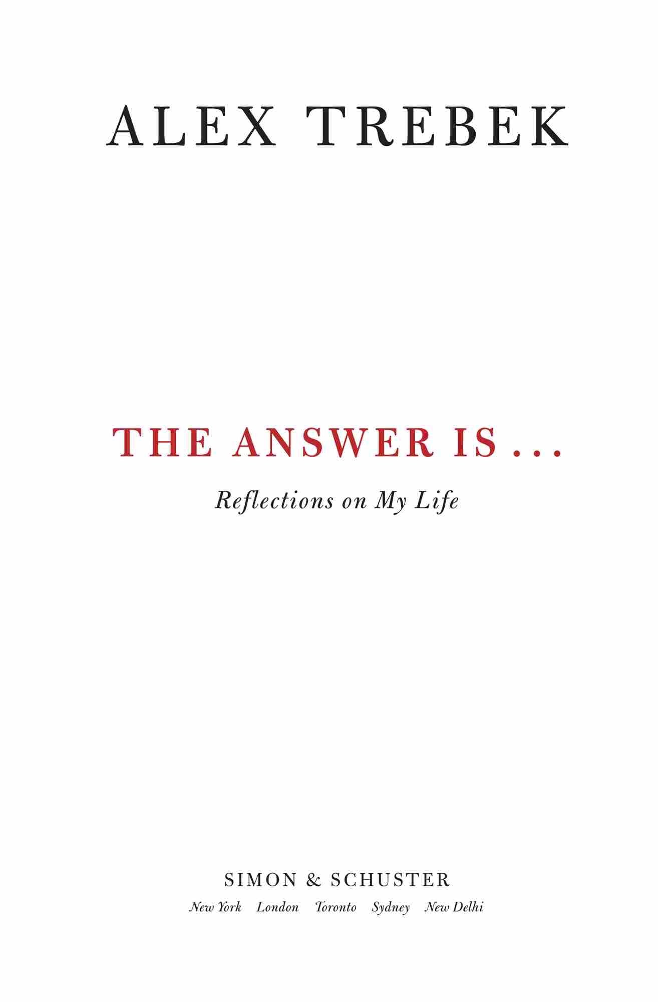 The Answer Is… by Alex Trebek, Simon & Schuster