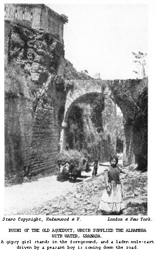 Ruins of the Old Aqueduct, which supplied the Alhambra with water, Granada