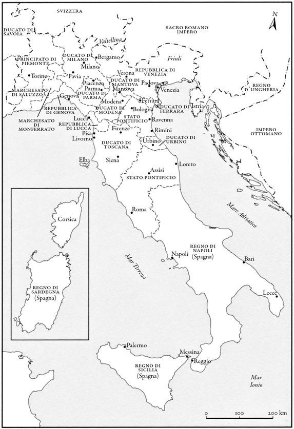 FIGURA 1. Gli stati italiani nel 1559