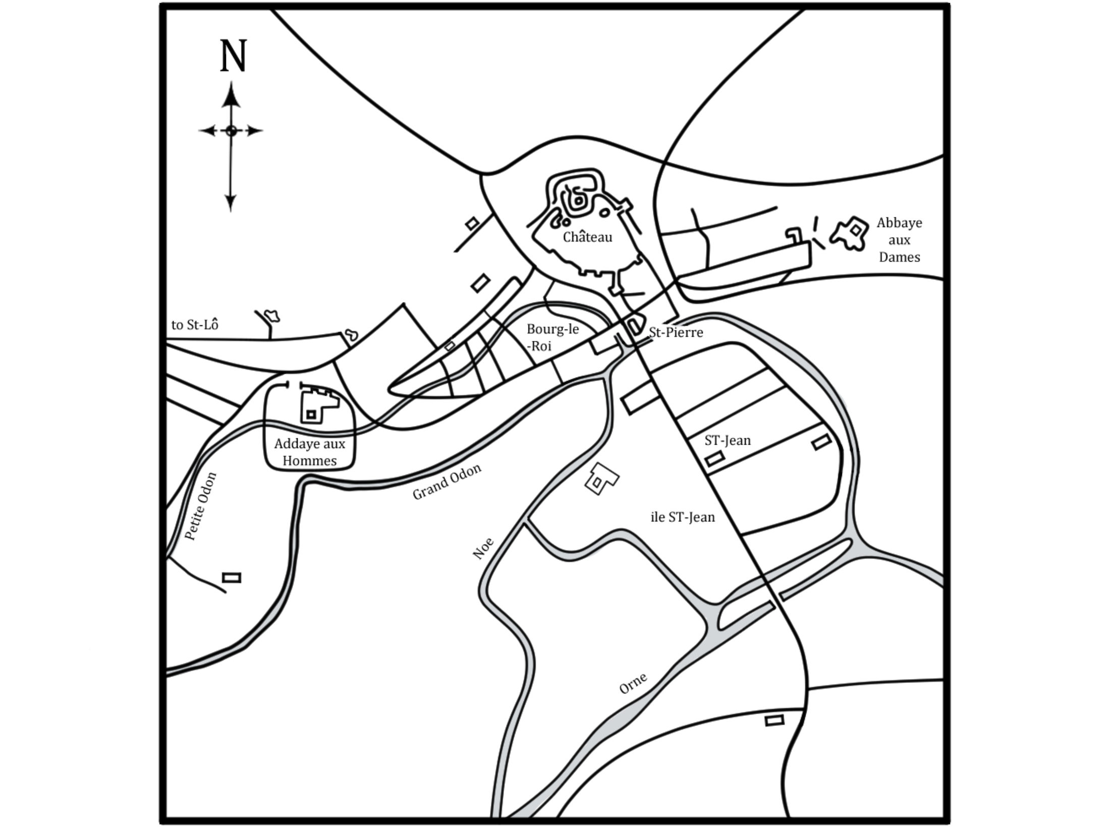 Map of Caen