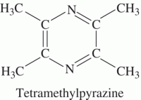 Structural formula of tetramethylpyrazine.