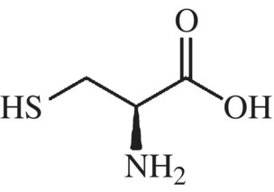 Chemical structure of cysteine.