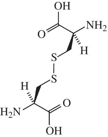 Chemical structure of cysteine disulfide.