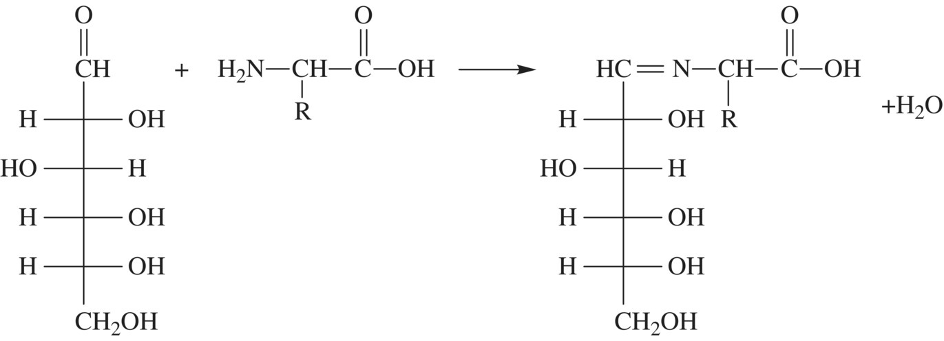 Schematic flow depicting Maillard reaction browning bread crusts.