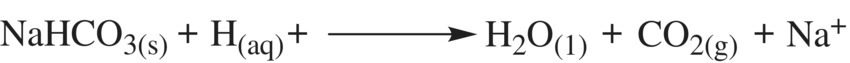 Schematic flow of sodium bicarbonate reaction in acid.