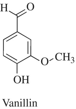 Structural formula of vanillin.