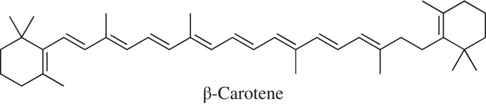 Structural formula of β-carotene.