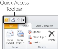 Use the Quick Access toolbar to access common commands.