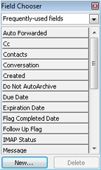 Add or remove columns by using the Field Chooser dialog box.