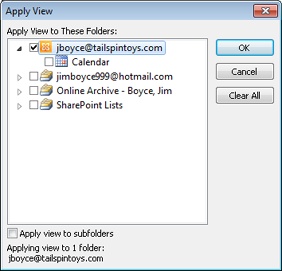 Apply view settings to other views with the Apply View dialog box.