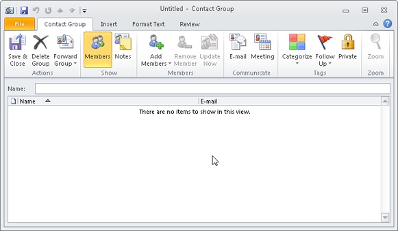 Use the Contact Group dialog box to create a contact group.