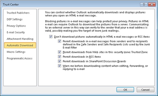 Configure content blocking with the Automatic Download settings page.