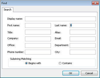 Use the Find dialog box to specify the criteria for the LDAP query.