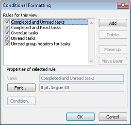 Modify or create custom automatic formatting rules in the Conditional Formatting dialog box.