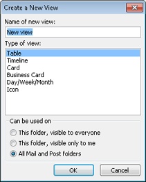 You can create several types of new views.