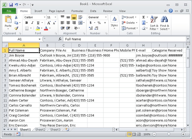 Copy data to Excel 2010, and then arrange, format, and print.