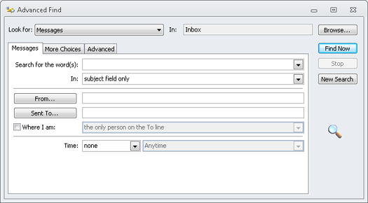 Use the Advanced Find dialog box when you need to search using multiple conditions.