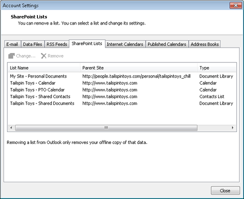 Use the SharePoint Lists tab to configure settings for SharePoint lists.