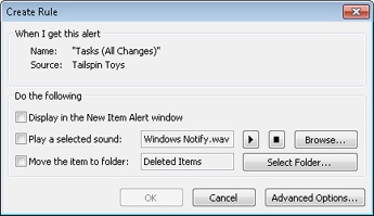 The Create Rule dialog box is used to create a rule based on an alert.