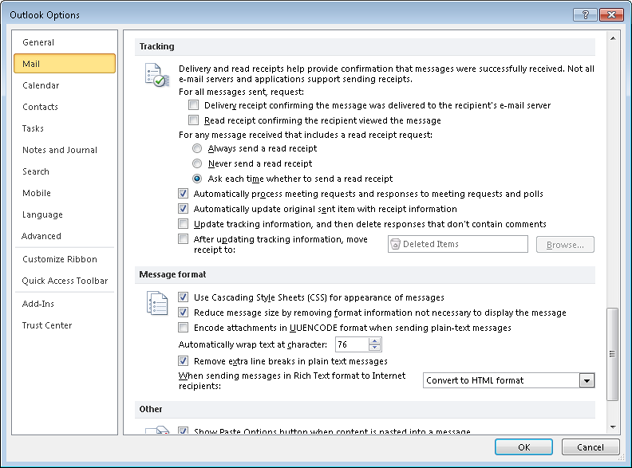 Use the Tracking group to configure voting options.