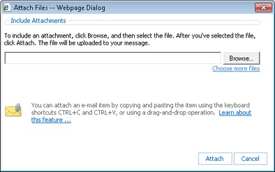 Outlook Web App enables you to add attachments to email messages.