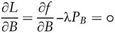 ∂L∂B=∂f∂B−λPB=0