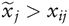 x˜j>xij