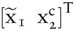 [x˜1x2c]T