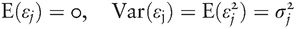 E(εj)=0,Var(εj)=E(εj2)=σj2