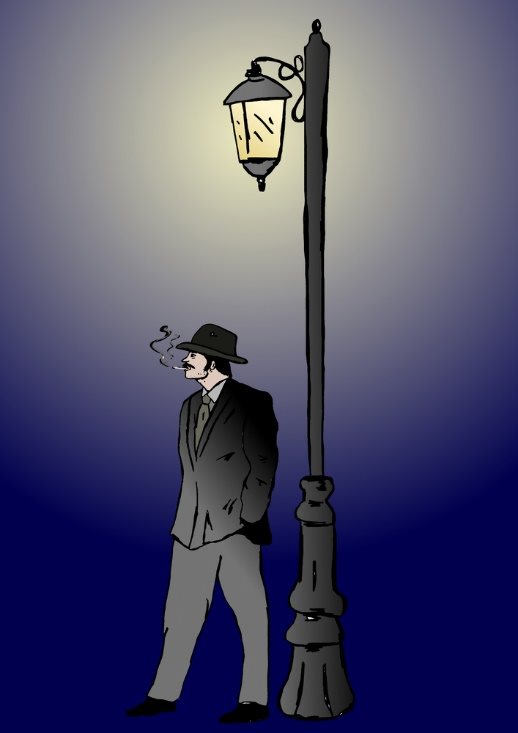 A person standing next to a lamp post

Description automatically generated with medium confidence