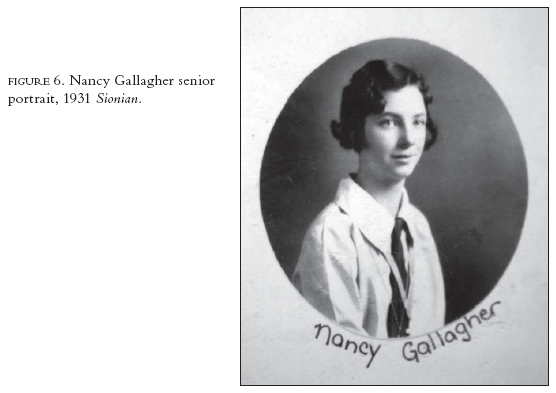 Image: FIGURE 6. Nancy Gallagher senior portrait, 1931 Sionian.