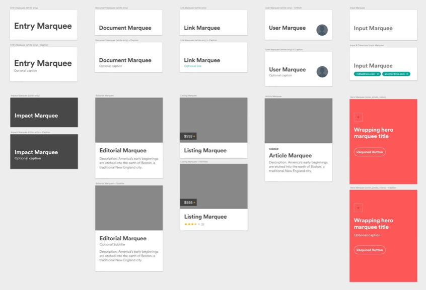 Marquee module in Airbnb’s master Sketch file.