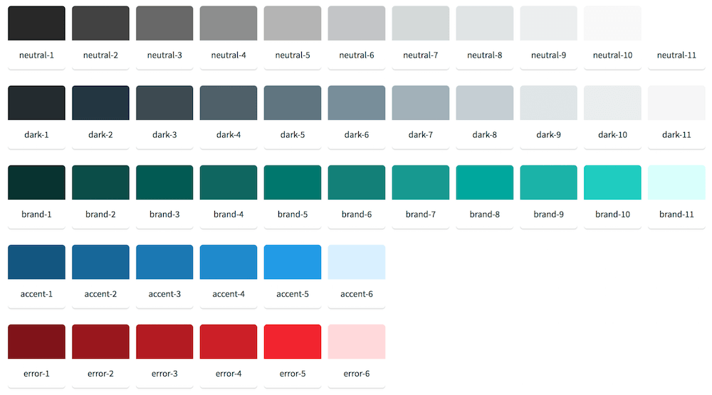 Pivotal’s color variables demonstrate a common approach to represent color information.