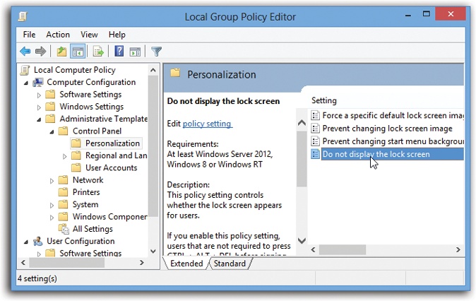 Gpedit is short for the Local Group Policy Editor, a program that lets you mess with all kinds of hidden settings. Click a folder at left to “open” it (expand it to see its contents).