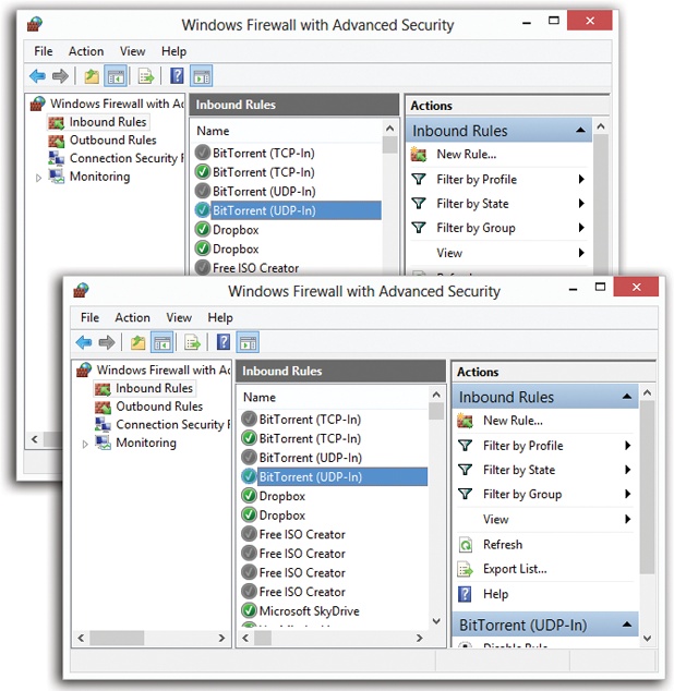 Suppose some game needs a particular port to be opened in the firewall. Click Inbound Rules to see all the individual “rules” you’ve established. In the right-side pane, click New Rule. A wizard opens; it walks you through specifying the program and the port you want to open for it.