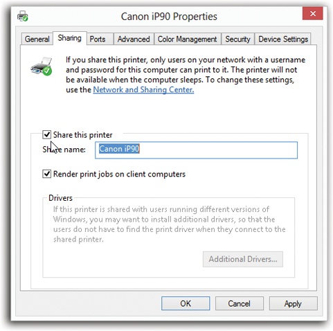 Open Devices and Printers. Right-click the printer you want to share, and then click “Printer properties.” Click the Sharing tab. (If you see a “Change sharing options” button, click it.)Finally, turn on “Share this printer.” Click OK.Now this printer is available to other computers on the same network.