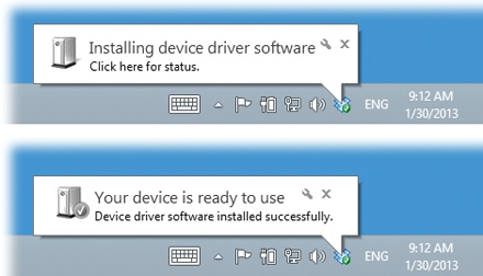 Installing a USB gadget is usually no more involved than plugging it into the PC. Windows takes it from there. All you have to do is wait for the “successfully installed” message—and even that‘s a one-time ritual for a given device.