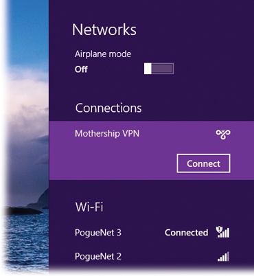 The VPN is not a connection to the Internet. You do, however, need a connection to the Internet if you want to use the VPN.In any case, click the name of the VPN you set up and then click Connect.