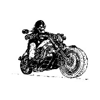 A close up of a motorcycle  Description automatically generated