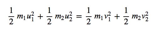 Conservation of kinetic energy equation