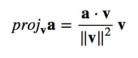 Vector projection equation