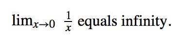 lim 1/x as x approaches infinity with bounds rendered as subscript