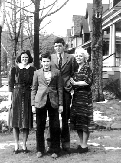 Image of Anne with brothers Kevin and Hugh, and mother Anne, January 1942